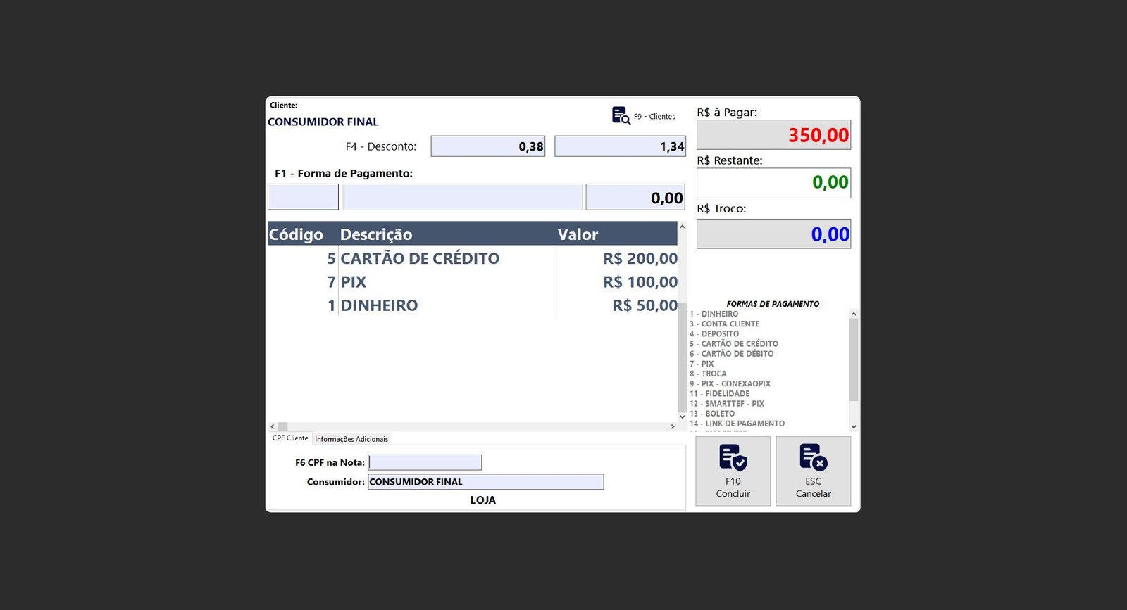 💰 Fechamento da Venda